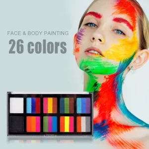 Water Activated Professional Party Festival Face Painting Kit for Children 26 Colors Changing Color Material Face Body