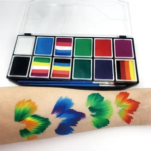 Water Base Face Paint Non-Toxic Professional 12 Color Face and Body Paint Palette Face Paint for Kid