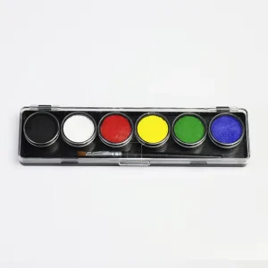 Water Based 6 Colors Face and Body Paint Palette Washable Body Painting Template Supplies