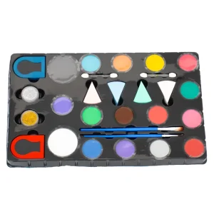 Water-Based Children’s Make-Up Face Paint Hair Chalk Fancy Dress with Brushes Glitter Beauty Sponge