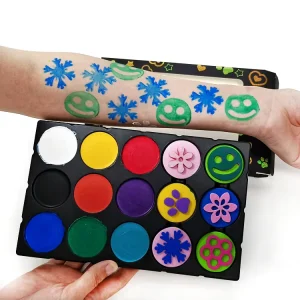 Water Based Face Paint Safe for Kids Sponge Stamp Face Painting Makeup Palette for Halloween Christmas Carnival