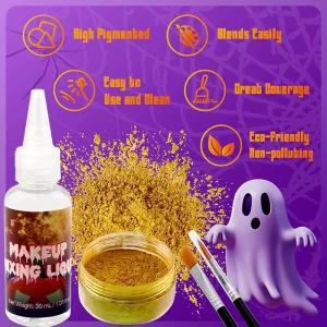 Water-Based Metallic Makeup Powder Body Paint Kit Halloween Makeup for Adults