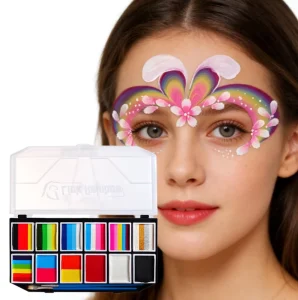 Water-Based Non-Toxic Glow-in-the-Dark Body & Face Paint Palette for Kids Party Cosplay Halloween Makeup