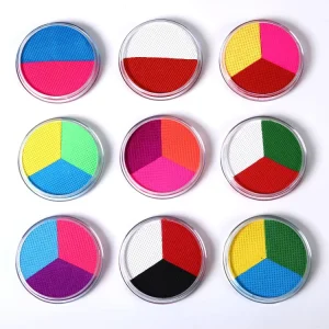 Water Based Temporary Face Body Paint Set Rainbow Cake Eyeliner Palette Professional Party Makeup Safety Certified for Carnival
