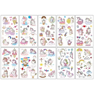 Water Proof Temporary Tattoo Stickers for Kids and Mermaid Dinosaur Animals