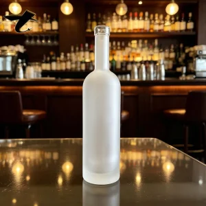Water Ripple Textured Glass Bottle Decanter Set for Whiskey Bourbon Port Wine With Stopper