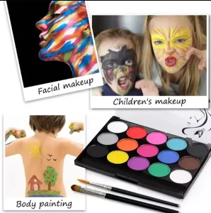 Water Soluble 15 Colors Non toxic Face Body Art for Makeup Art Painting Kit