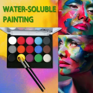 Water Soluble Face Body Paint Non Toxic 15 Colors Body Pigments for Cosplay Party Drawing Face and Body Painting