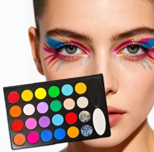 Water-Soluble Glow-in-Dark Natural Plant Face Body Paint Eyeshadow Palette Stage Makeup Festival Children