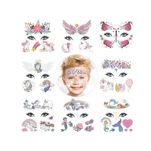 Water Transfer 3d Waterproof Various Type Face Tattoo Sticker