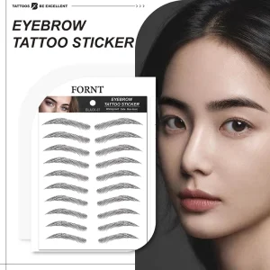 Water Transfer Girls Temporary Fake Eyebrow Tattoo Stickers 3D Waterproof Paper Design Custom Eye Makeup Idea