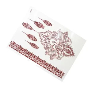 Water Transfer Paper Brown Sexy Female Arabic Style Henna Tattoo Sticker Temporary