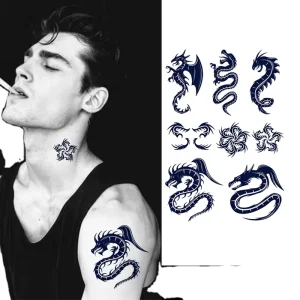 Water Transfer Semi Permanent Tattoo Sticker for Men Tattoo Designs Arm Body Tattoo Sticker