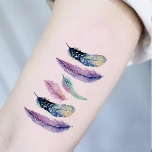 Water Transfer Sexy Tattoo Stickers Aurora Custom Fake Skin Tattoos Waterproof Fake Tattoo