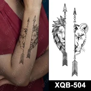 Water Transfer Skin Safe Men Women Body Art Tattoo Sticker Chest Leg Sleeve Designs Realistic Temporary Lion Hand Tattoos Arm
