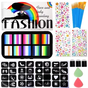 Water-based Face&Body Painting Kit Easy to Clean Non-toxic Face Painting Party Makeup Body Painting Supplies