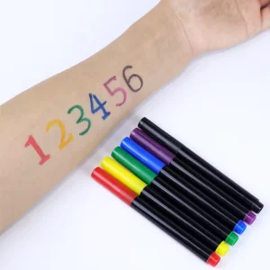 Water based Safe on Skin Kids Painting Marker High Quality 6 Colors Bright Washable Face Paint Body Tattoo Pen
