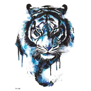 Watercolor Owl Tiger Lion Wolf Temporary Tattoos for Women Men Body Art Arm Thigh 3D Long Lasting Fake Tattoo Sleeve Sticker