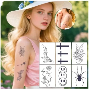 Waterless Temporary Sexy Herbal Juice Tattoo Stickers Cartoon Animal Mini Designs Quick Apply Non-reflective