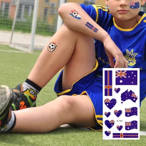 Waterproof Adult Children’s Flag Body Face Temporary Sticker Eco Friendly Football Sports Event Tattoo Stickers