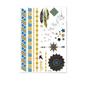Waterproof Body Art Temporary Flash Gold Silver Foil Metallic Tattoo
