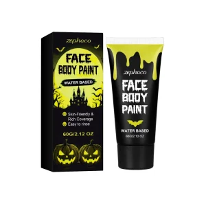 Waterproof Body Paint Pigment (Yellow Green) 60g Vibrant Smooth Applying Face Art for Festivals Parties Fan Support