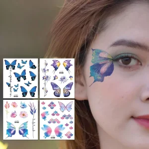 Waterproof Butterfly Fairy Wings Glitter Butterfly Tattoos Face Stickers