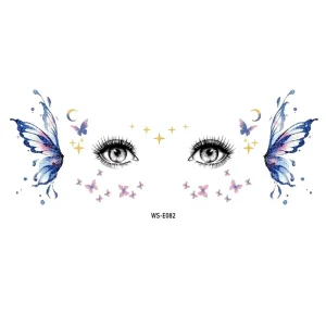 Waterproof Butterfly Temporary Face Tattoos Glitter Body Tattoo Stickers Rave Carnival Halloween Party Face Makeup Decorations