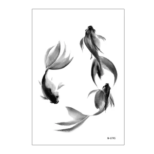 Waterproof Chinese Ink Style Temporary Tattoo Sticker Artistic Pattern Decoration for Fashion Festivals