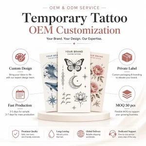 Waterproof Color Printing Custom Tattoo Stickers