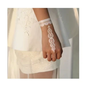Waterproof Colorful CMYK Henna Flower Lace Hands Temporary Bracelet Tattoo Sticker CE EN71 Certified Easy Apply Remove