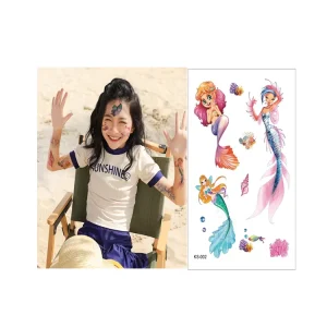 Waterproof Colorful Girls Boys Mermaid Butterfly Starfish Tattoo Stickers Children-Temporary Tattoos CE EN71 PAHS Certified Easy