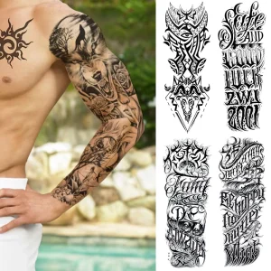 Waterproof Cool Temporary Full Sleeves Tattoo Sticker Men