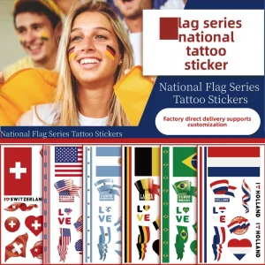 Waterproof Custom Design Digital Printing Tattoo Stickers for USA Canada Mexico Sports Events Transfer Paper Temporary Tattoos