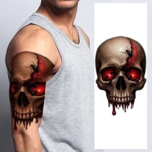 Waterproof Dark Style Temporary Tattoos Realistic Flower Butterfly Tattoo Stickers for Adults and Cosplay