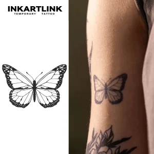 Waterproof Elegant Butterfly Tattoo Eco Friendly Natural Juice Semi Permanent Tattoo Sticker Lasts 2 Weeks