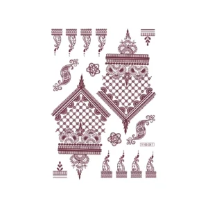 Waterproof Festival Henna Tattoo Kit Traditional Floral Designs for Trendy Peel Off Skin Safe Body Art Henna Tattoo