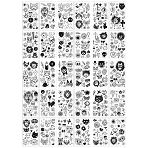 Waterproof Flower Tattoo Stickers No Repeat Design Sexy Body Art for Girls Arm Clavicle Hand Foot