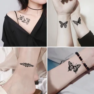 Waterproof Full Arm Custom Body Art Temporary Tattoos for Men & Women Modern Minimalist
