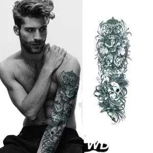 Waterproof Full Arm Sleeve Temporary Water Transfer Tattoo Sticker Men Tide Cool Sleeve Arm Tattoo Stickers
