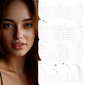 Waterproof Glitter Freckle Face Tattoo Stickers Temporary Star Face Festival Party Makeup