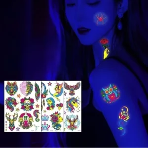Waterproof Glow in the Dark Tattoo Sticker for Festivals and Parties