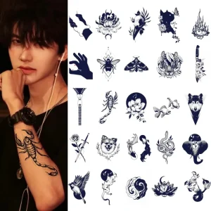 Waterproof Long Lasting 15 Days Animal Realistic Tattoo Stickers Flower Arm Juice Semi Permanent Temporary Tattoo Sticker
