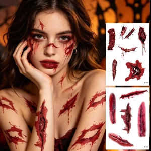Waterproof Long Lasting Fake Wound Stitches Scratches Movie Special Effects Makeup Bulk Halloween Temporary Indian White Paper