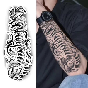 Waterproof Long-Lasting Floral Arm Tattoo Sticker for Men