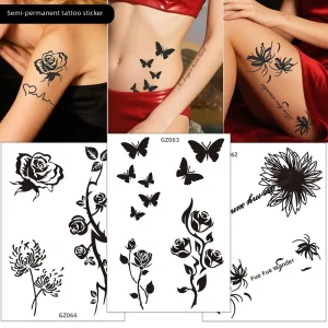 Waterproof Long Lasting Semi Permanent Tattoo Stickers For Face & Body Non Toxic Eco Friendly Custom Design Options