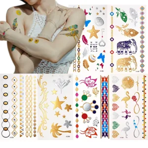 Waterproof Long Lasting Tattoo Stickers for Body Application Temporary Eco Friendly Designs for Festival Makeup & Tattoos