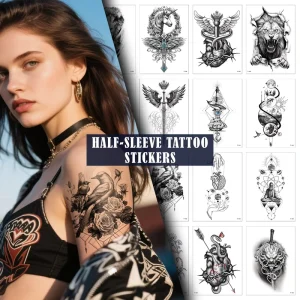 Waterproof Long-Lasting White Tribal Body Sticker Tattoos for Face and Body