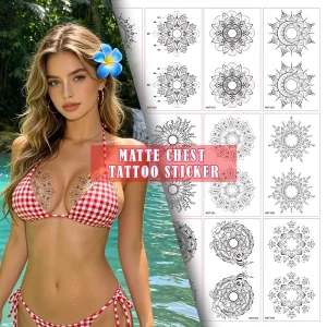 Waterproof Matte Summer Temporary Tattoos Fake Body Art Tattoo Stickers Beach Pool Parties Chest Tattoos
