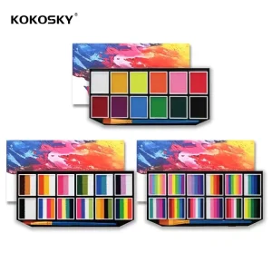 Waterproof Non Toxic Washable Natural Plant Face and Body Painting Kits for Kids and Adults Halloween Festival Party Rainbow Designs